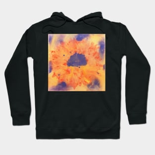 Gouache painting Flower abstract on canvas Hoodie